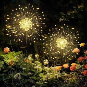 Garden Outdoor Decor Lights 120LED 2Pack, Solar Garden Lights for Yard